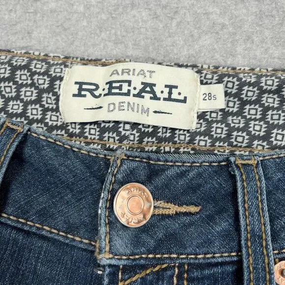 Ariat REAL Jeans Womens 28S (29 x 30) Rosa Perfect Rise Boot Cut Lita Denim - Picture 11 of 14